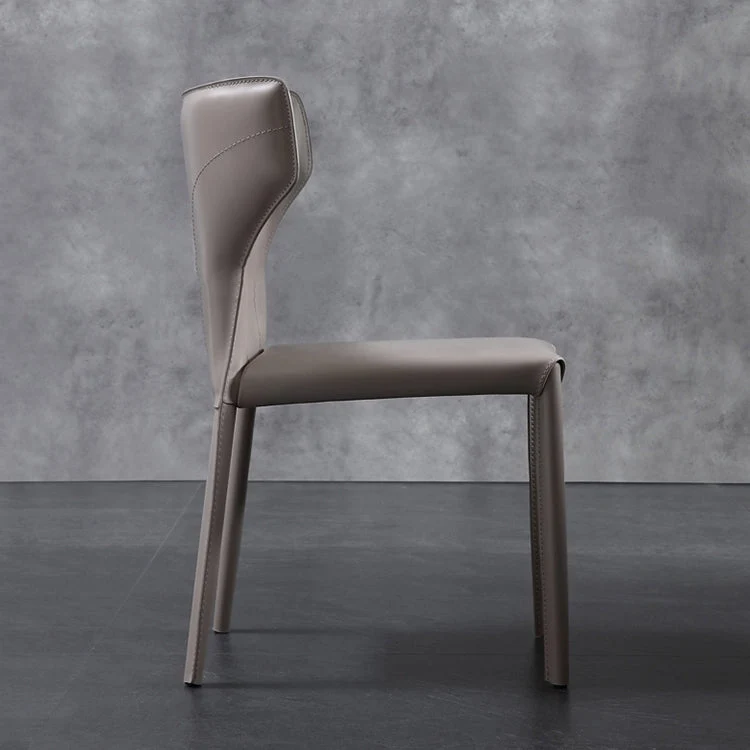 Sedia da pranzo laterale pelle di stile designer Sedia da pranzo con schienale alto per uso domestico Clearhalo