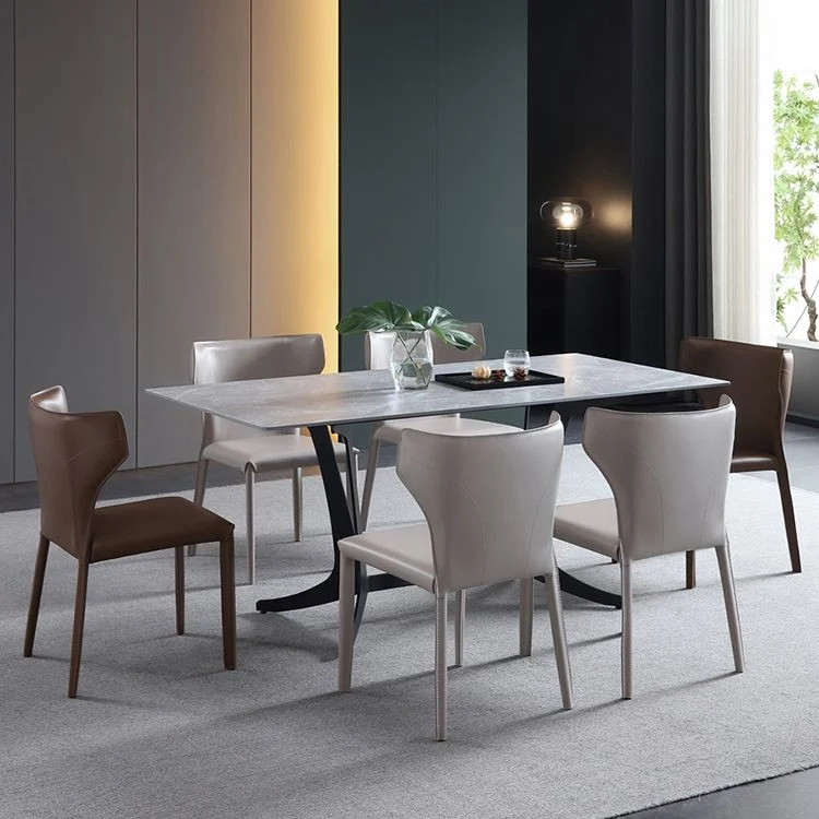 Sedia da pranzo laterale pelle di stile designer Sedia da pranzo con schienale alto per uso domestico Clearhalo
