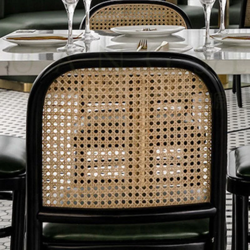 Sedia da pranzo laterale per cucina moderna metallo Sedia da pranzo laterale con schienale aperto Clearhalo