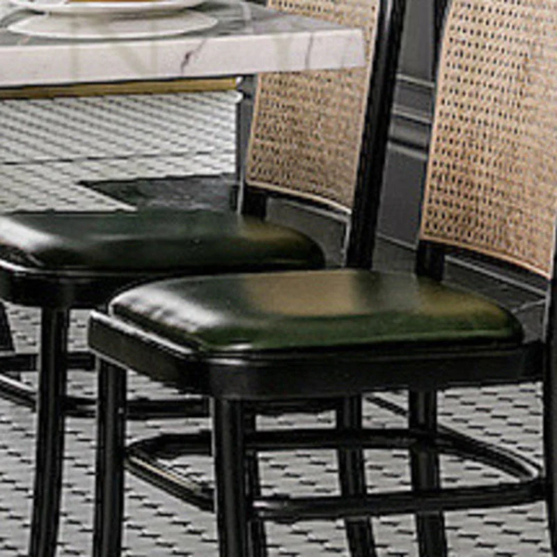 Sedia da pranzo laterale per cucina moderna metallo Sedia da pranzo laterale con schienale aperto Clearhalo