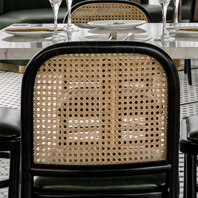 Sedia da pranzo laterale per cucina moderna metallo Sedia da pranzo laterale con schienale aperto Clearhalo