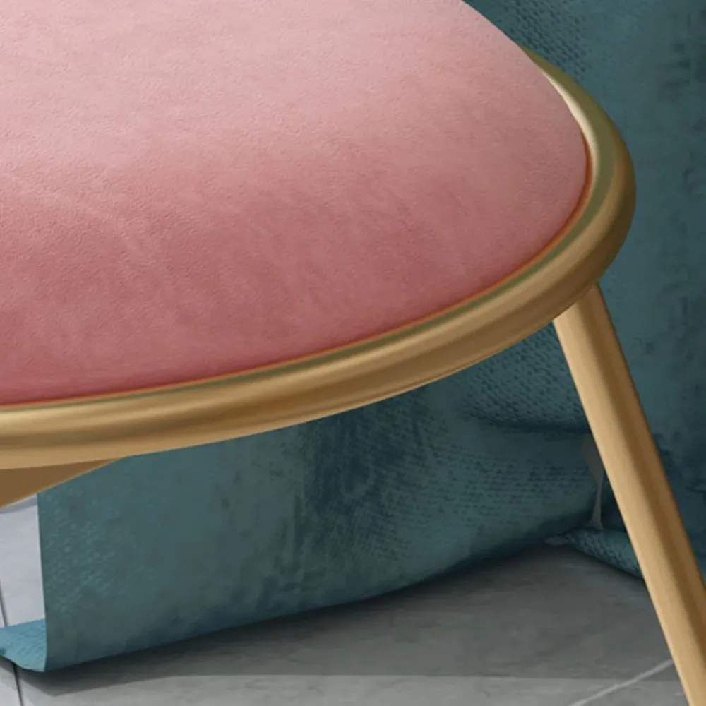 Sedia da pranzo laterale per sala da pranzo con gambe dorate e imbottite glamour Clearhalo
