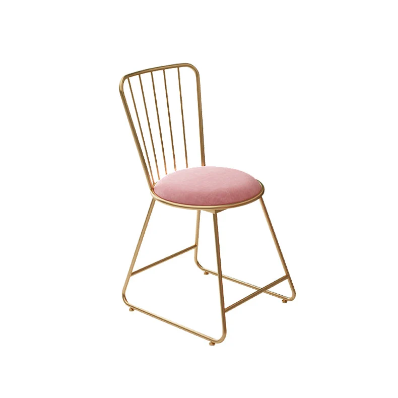 Sedia da pranzo laterale per sala da pranzo con gambe dorate e imbottite glamour Clearhalo
