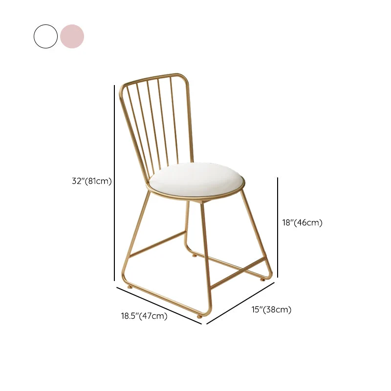 Sedia da pranzo laterale per sala da pranzo con gambe dorate e imbottite glamour Clearhalo