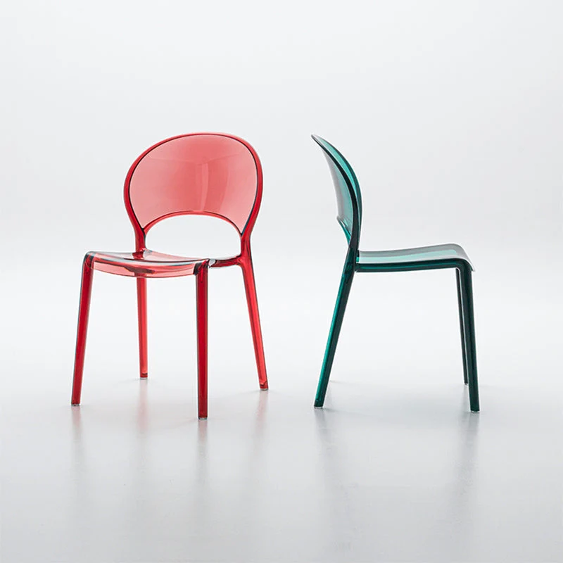 Sedia da pranzo laterale plastica colorata stile nordico per uso domestico Clearhalo