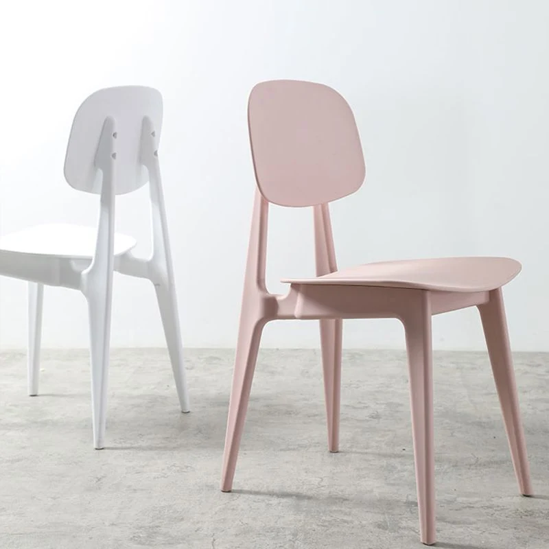 Sedia da pranzo laterale plastica con schienale aperto e sedia senza braccioli stile nordico (set di 2/4) Clearhalo