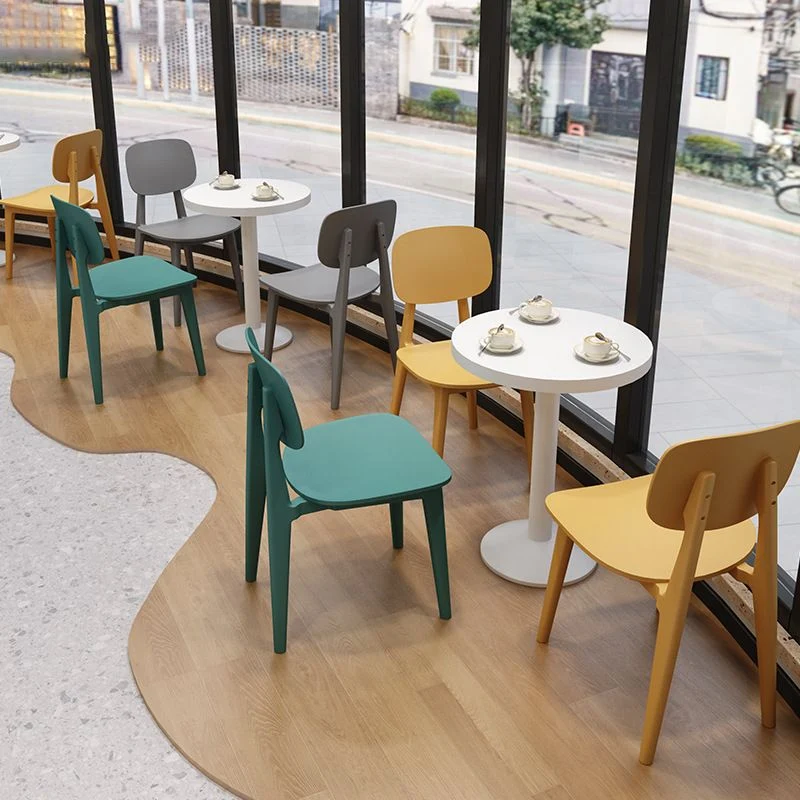 Sedia da pranzo laterale plastica con schienale aperto e sedia senza braccioli stile nordico (set da 3/6) Clearhalo