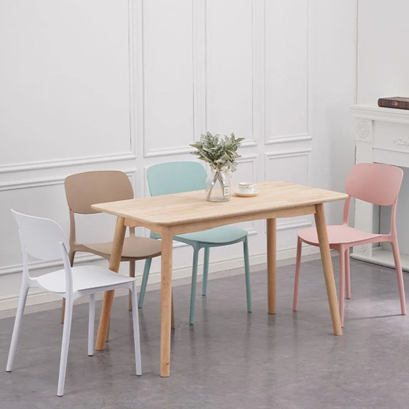 Sedia da pranzo laterale plastica senza braccioli con schienale aperto per uso domestico Clearhalo