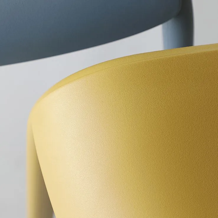 Sedia da pranzo laterale plastica stile minimalista, senza braccioli, con schienale aperto, per uso domestico Clearhalo
