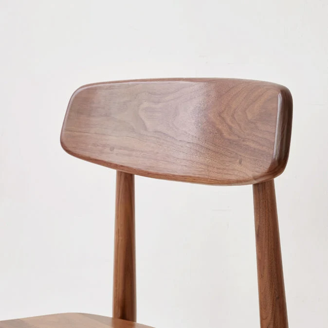 Sedia da pranzo laterale senza braccioli con schienale aperto legno massello contemporaneo per interni Clearhalo