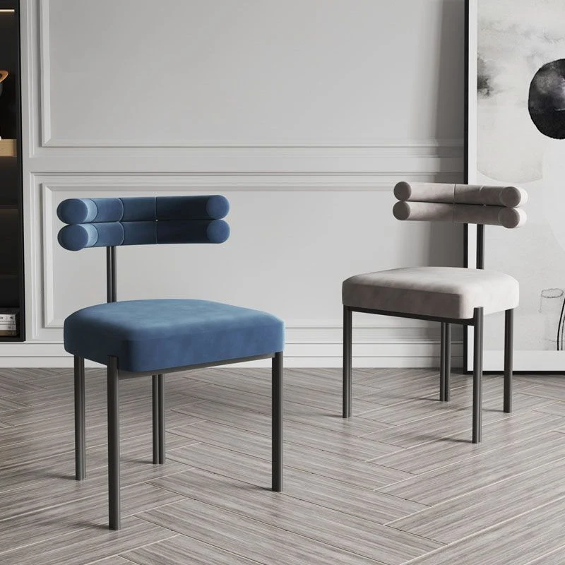 Sedia da pranzo laterale stile designer Sedia da pranzo senza braccioli con schienale aperto Clearhalo