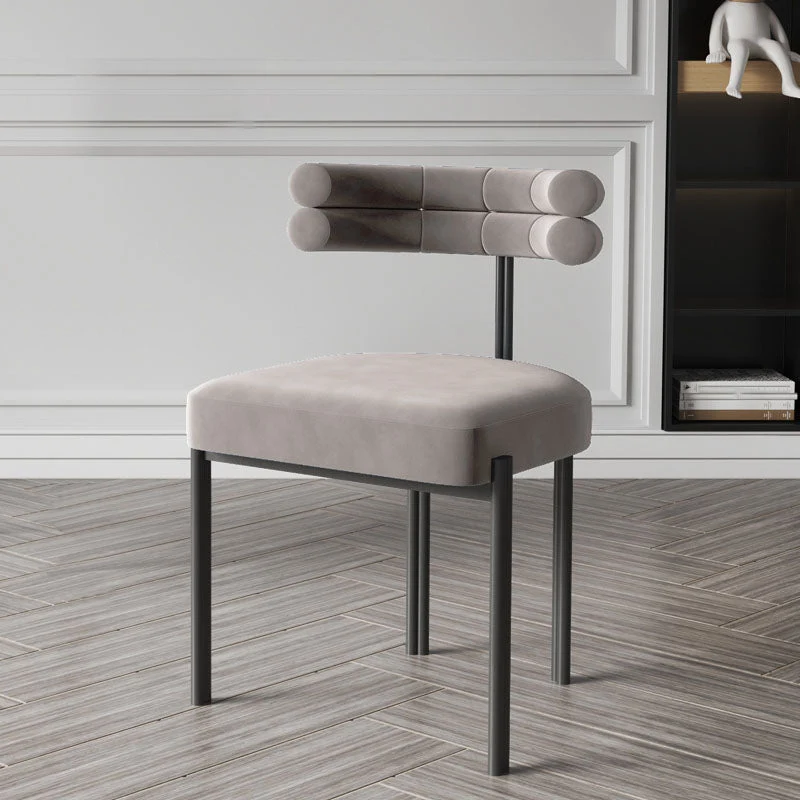Sedia da pranzo laterale stile designer Sedia da pranzo senza braccioli con schienale aperto Clearhalo