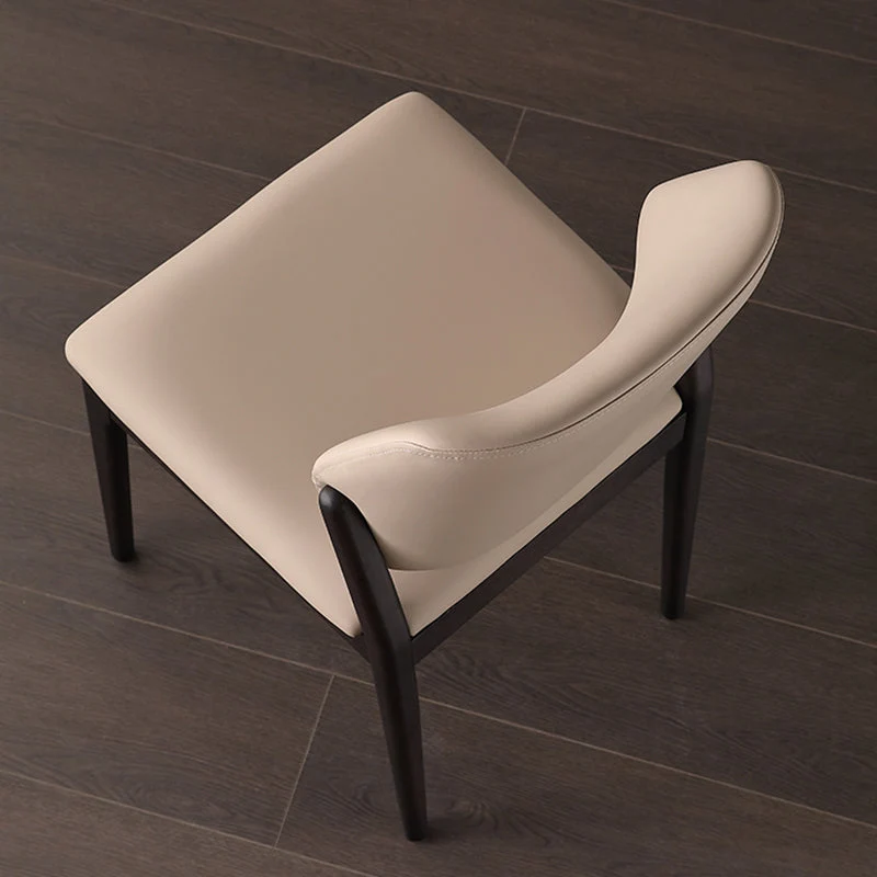 Sedia da pranzo laterale stile scandinavo con schienale aperto Sedie da pranzo pelle PU (set di 2) Clearhalo