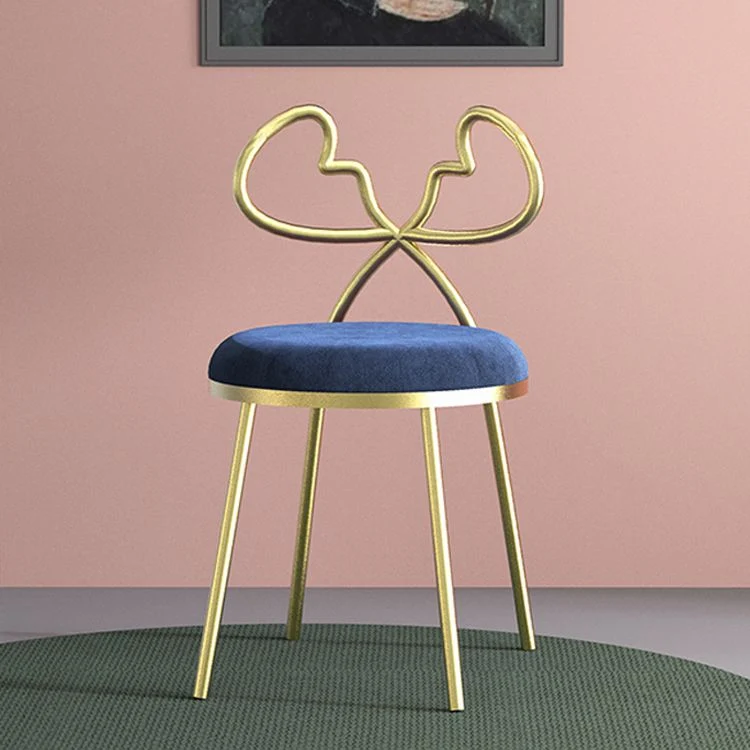 Sedia da pranzo laterale tessuto Sedie da pranzo dal design nordico senza braccioli con schienale aperto Clearhalo