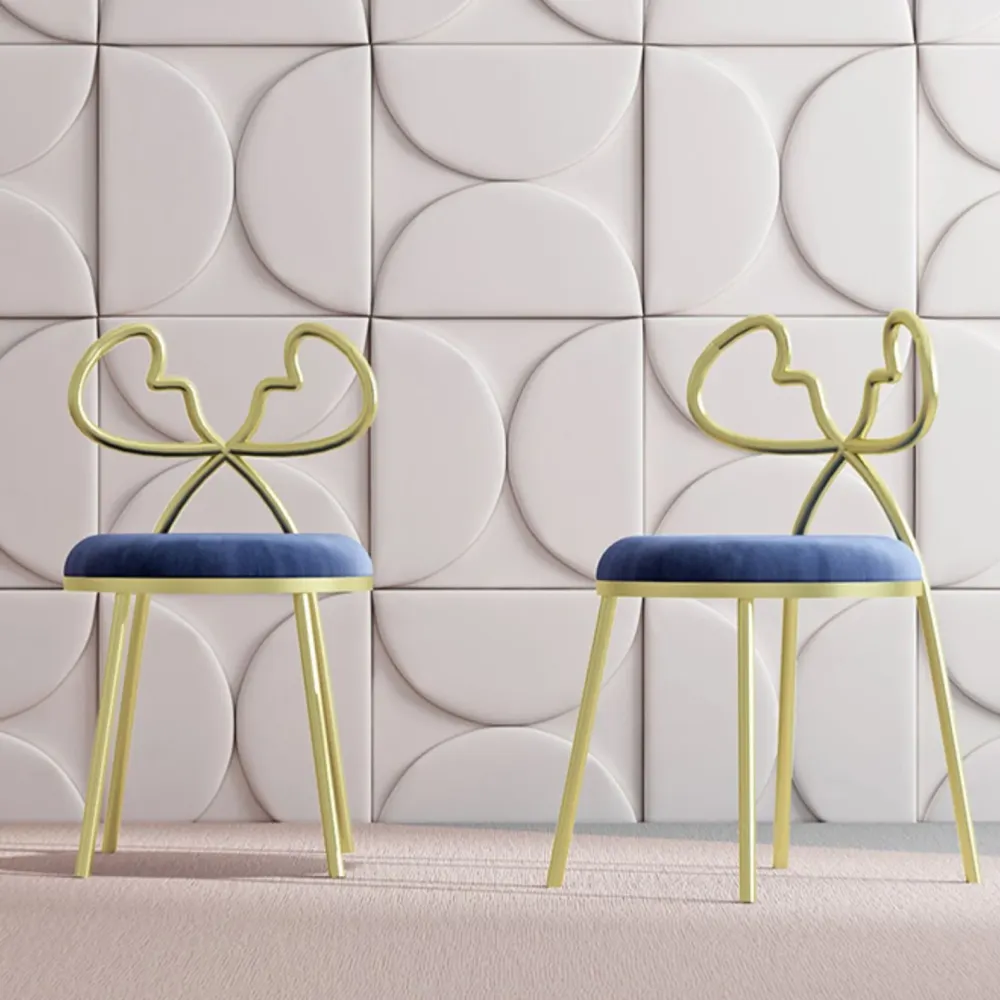 Sedia da pranzo laterale tessuto Sedie da pranzo dal design nordico senza braccioli con schienale aperto Clearhalo