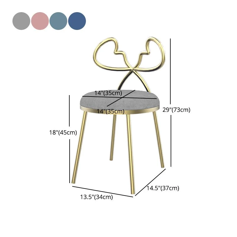 Sedia da pranzo laterale tessuto Sedie da pranzo dal design nordico senza braccioli con schienale aperto Clearhalo