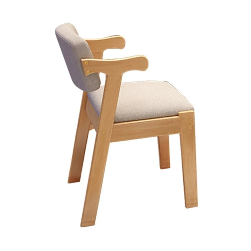 Sedia da pranzo legno massello Sedia con braccioli con schienale aperto stile moderno per sala da pranzo Clearhalo