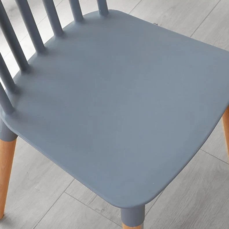 Sedia da pranzo legno stile nordico, sedia laterale impilabile con schienale doghe per uso domestico Clearhalo