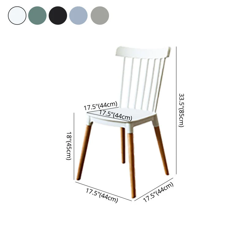 Sedia da pranzo legno stile nordico, sedia laterale impilabile con schienale doghe per uso domestico Clearhalo