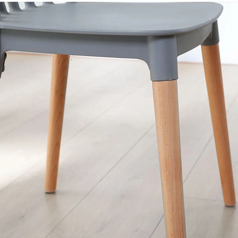 Sedia da pranzo legno stile nordico, sedia laterale impilabile con schienale doghe per uso domestico Clearhalo