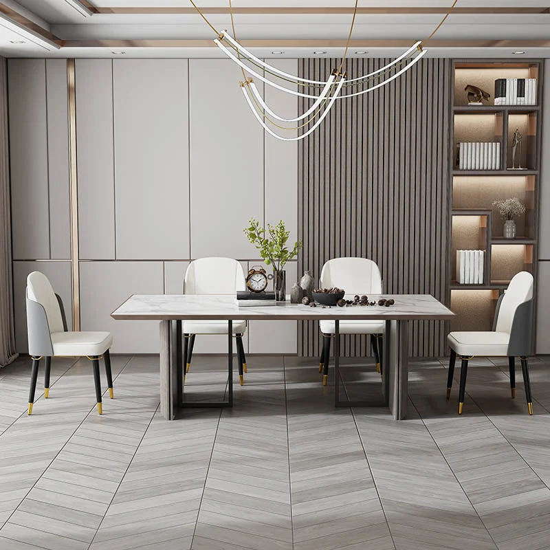 Sedia da pranzo legno stile nordico Sedie da pranzo senza braccioli pelle PU per uso domestico Clearhalo