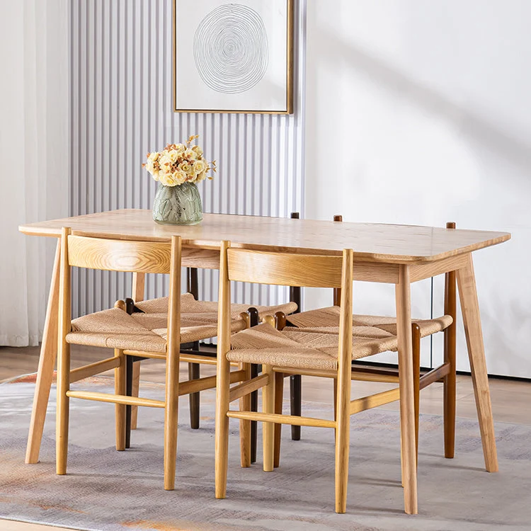 Sedia da pranzo legno stile scandinavo Sedia da pranzo laterale per patio con schienale aperto Clearhalo