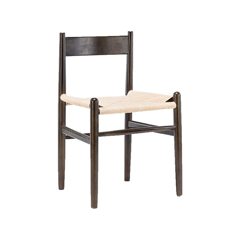 Sedia da pranzo legno stile scandinavo Sedia da pranzo laterale per patio con schienale aperto Clearhalo