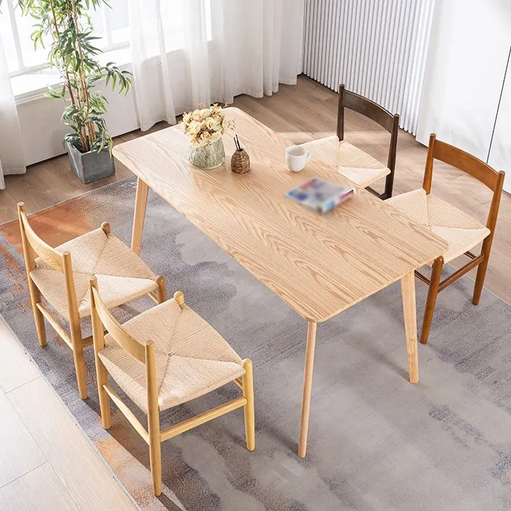 Sedia da pranzo legno stile scandinavo Sedia da pranzo laterale per patio con schienale aperto Clearhalo