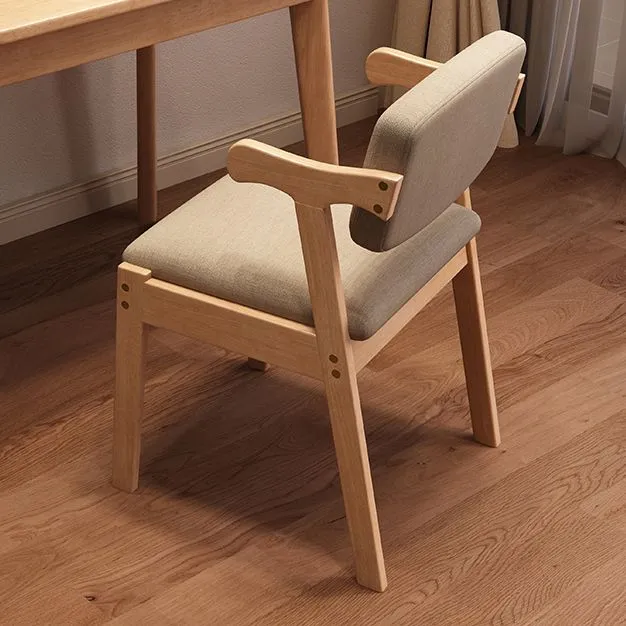 Sedia da pranzo legno stile scandinavo Sedia da pranzo imbottita con schienale aperto Clearhalo