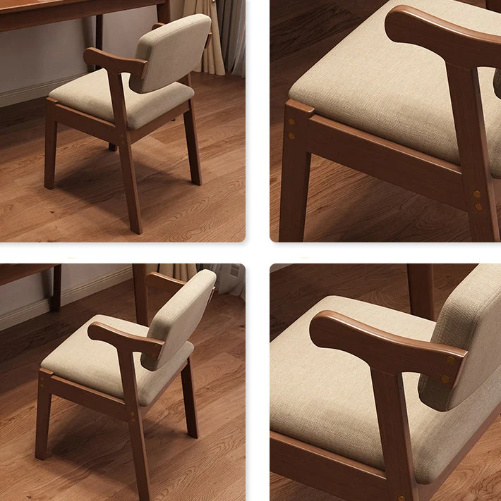 Sedia da pranzo legno stile scandinavo Sedia da pranzo imbottita con schienale aperto Clearhalo