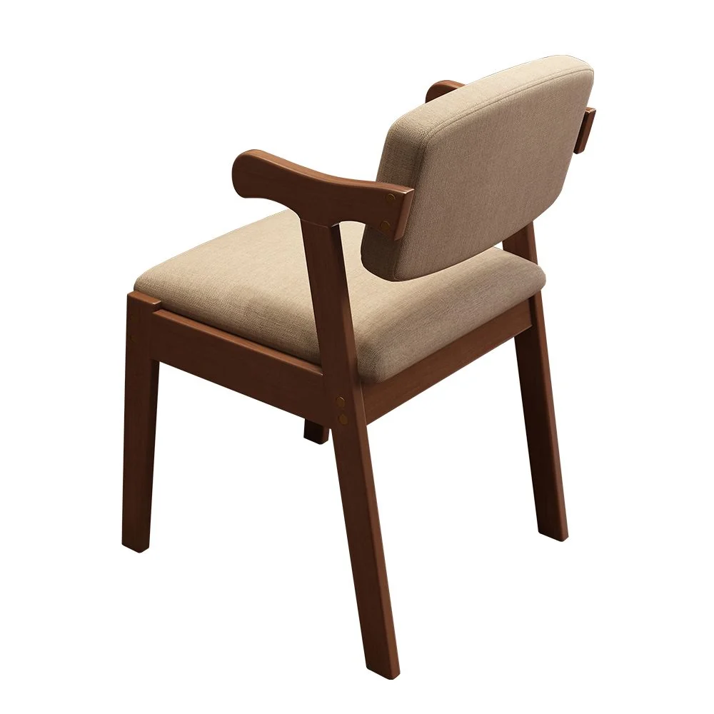 Sedia da pranzo legno stile scandinavo Sedia da pranzo imbottita con schienale aperto Clearhalo