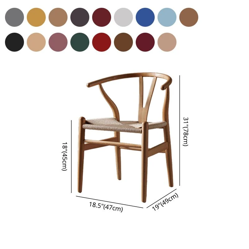 Sedia da pranzo legno stile scandinavo Sedia da sala da pranzo Wishbone con bracciolo Clearhalo