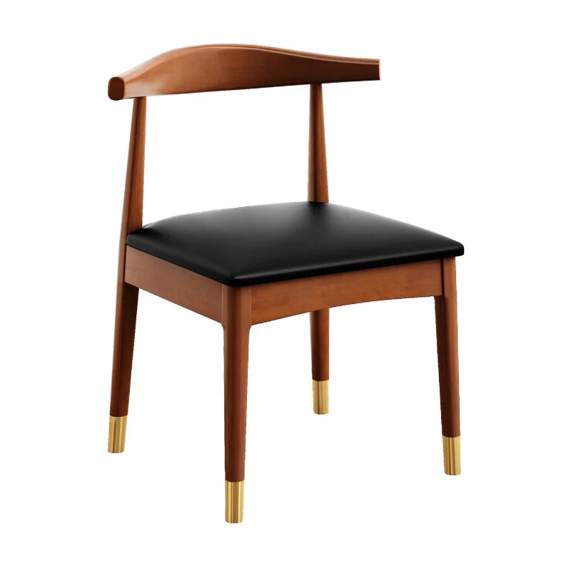 Sedia da pranzo legno stile scandinavo Sedia da sala da pranzo corno di mucca senza braccioli Clearhalo