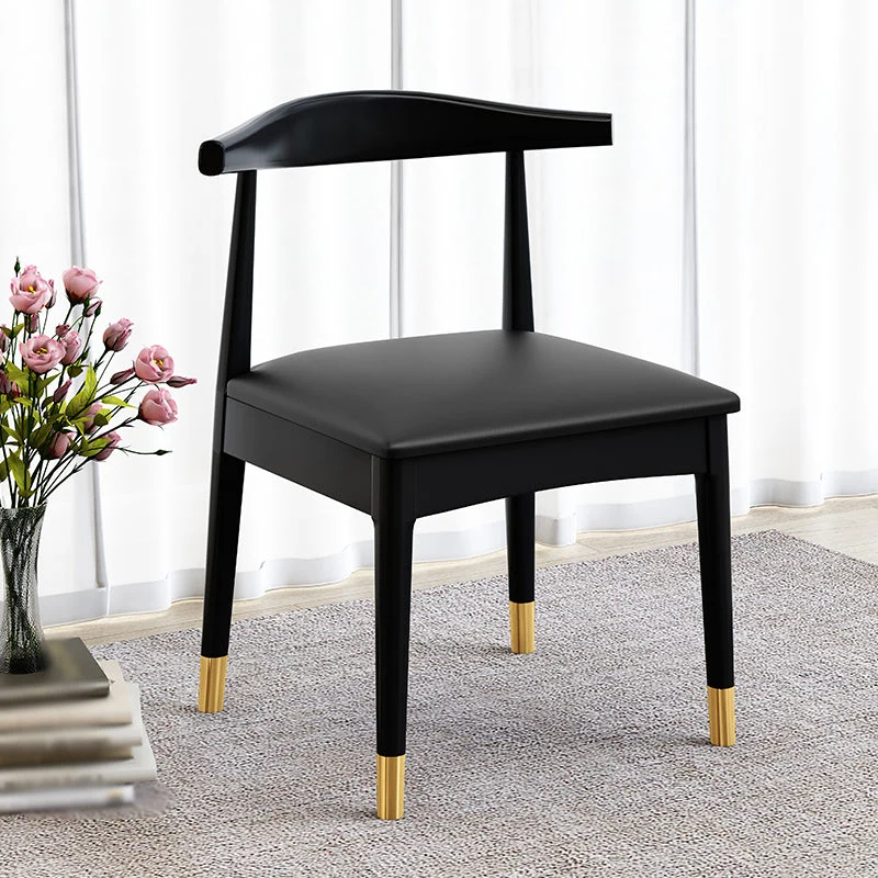 Sedia da pranzo legno stile scandinavo Sedia da sala da pranzo corno di mucca senza braccioli Clearhalo
