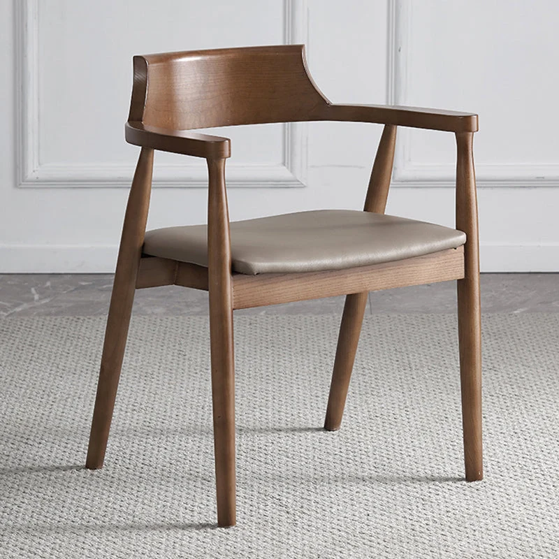 Sedia da pranzo legno stile tradizionale, con bracciolo da cucina, sedia laterale da pranzo Clearhalo