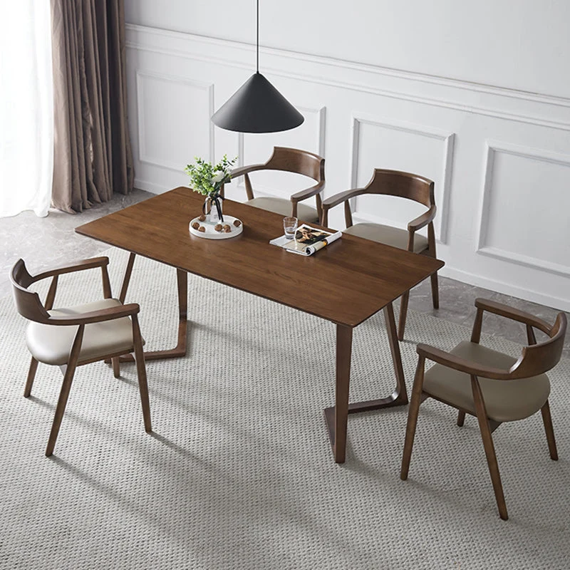 Sedia da pranzo legno stile tradizionale, con bracciolo da cucina, sedia laterale da pranzo Clearhalo