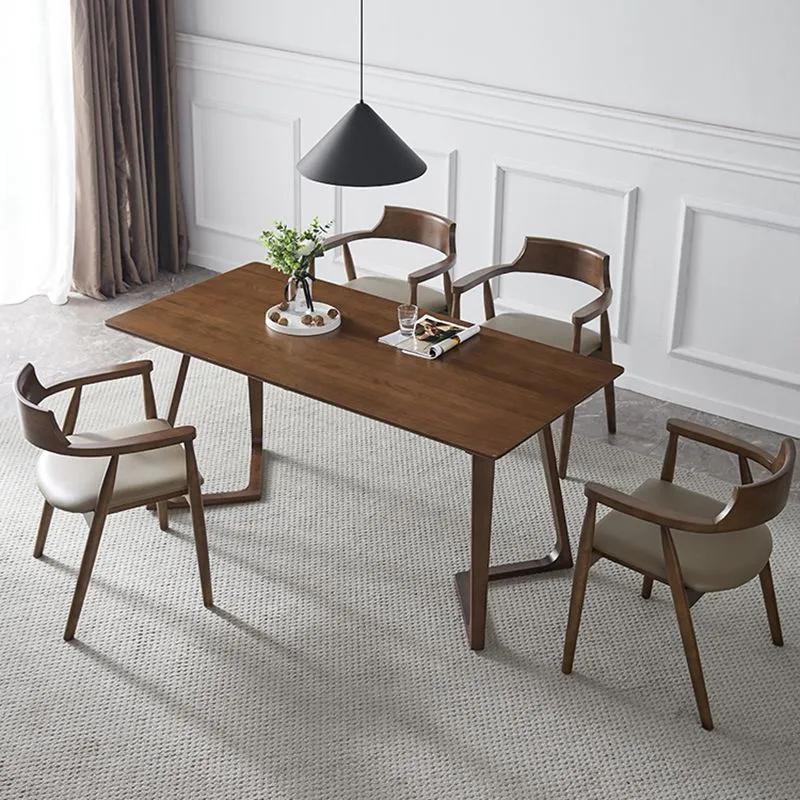 Sedia da pranzo legno stile tradizionale, con bracciolo da cucina, sedia laterale da pranzo Clearhalo
