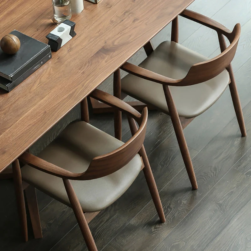 Sedia da pranzo legno stile tradizionale, con bracciolo da cucina, sedia laterale da pranzo Clearhalo