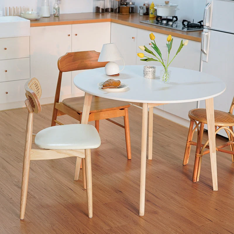 Sedia da pranzo legno stile tradizionale, sedia da pranzo laterale senza braccioli con schienale aperto (set di 2) Clearhalo