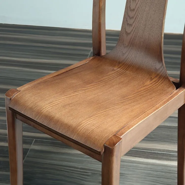 Sedia da pranzo legno stile tradizionale, sedie senza braccioli con schienale doghe per cucina (set di 2) Clearhalo