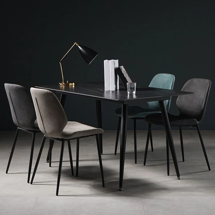Sedia da pranzo metallo da cucina stile moderno. Sedia laterale da pranzo senza braccioli Clearhalo