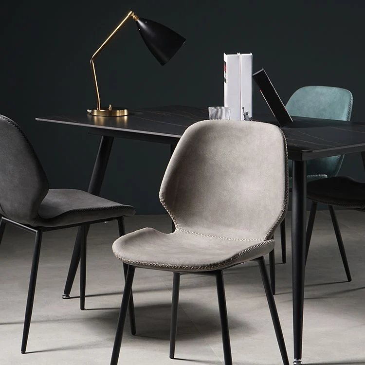 Sedia da pranzo metallo da cucina stile moderno. Sedia laterale da pranzo senza braccioli Clearhalo