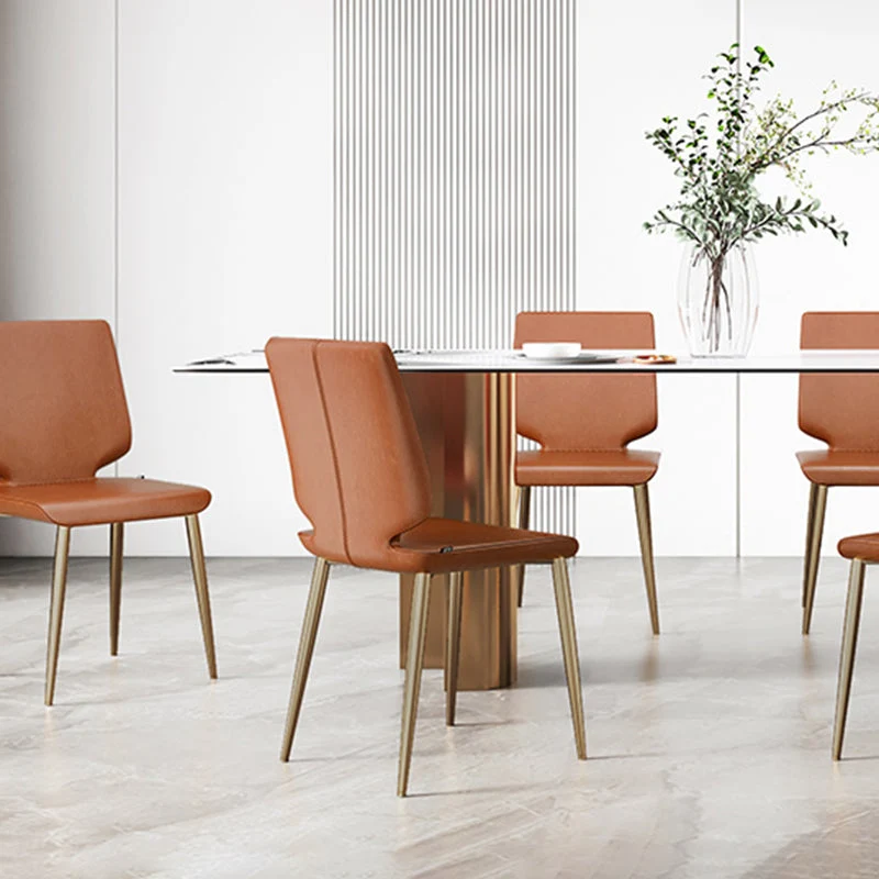 Sedia da pranzo metallo da cucina stile moderno Sedia da pranzo senza braccioli Clearhalo