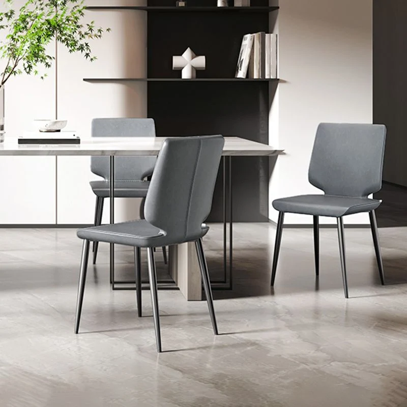 Sedia da pranzo metallo da cucina stile moderno Sedia da pranzo senza braccioli Clearhalo