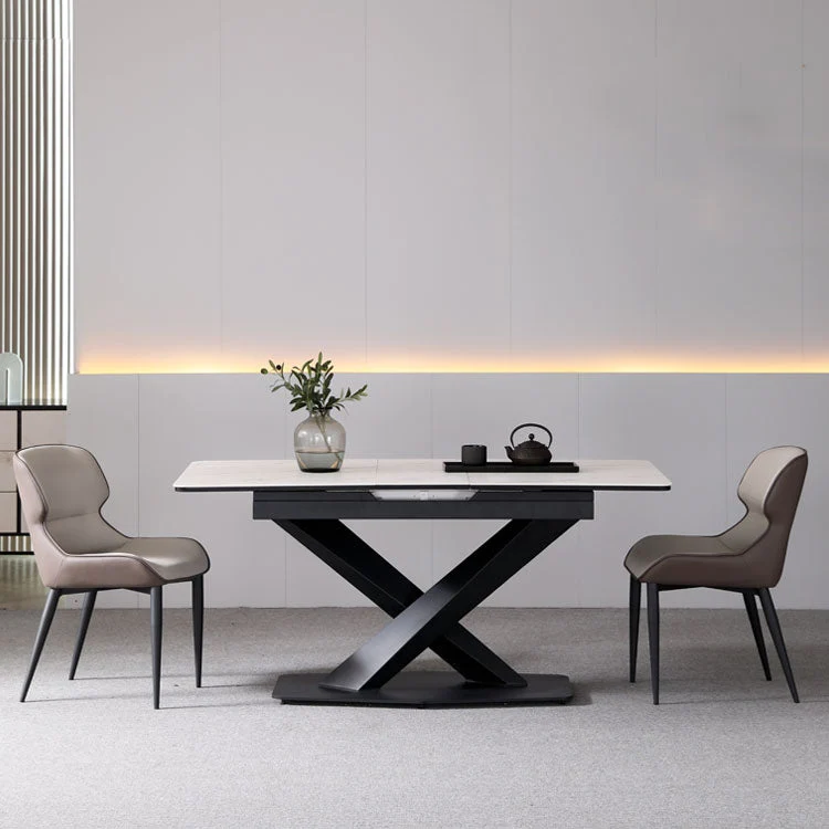 Sedia da pranzo metallo da cucina stile moderno, sedie laterali senza braccioli con schienale alto (set di 2) Clearhalo