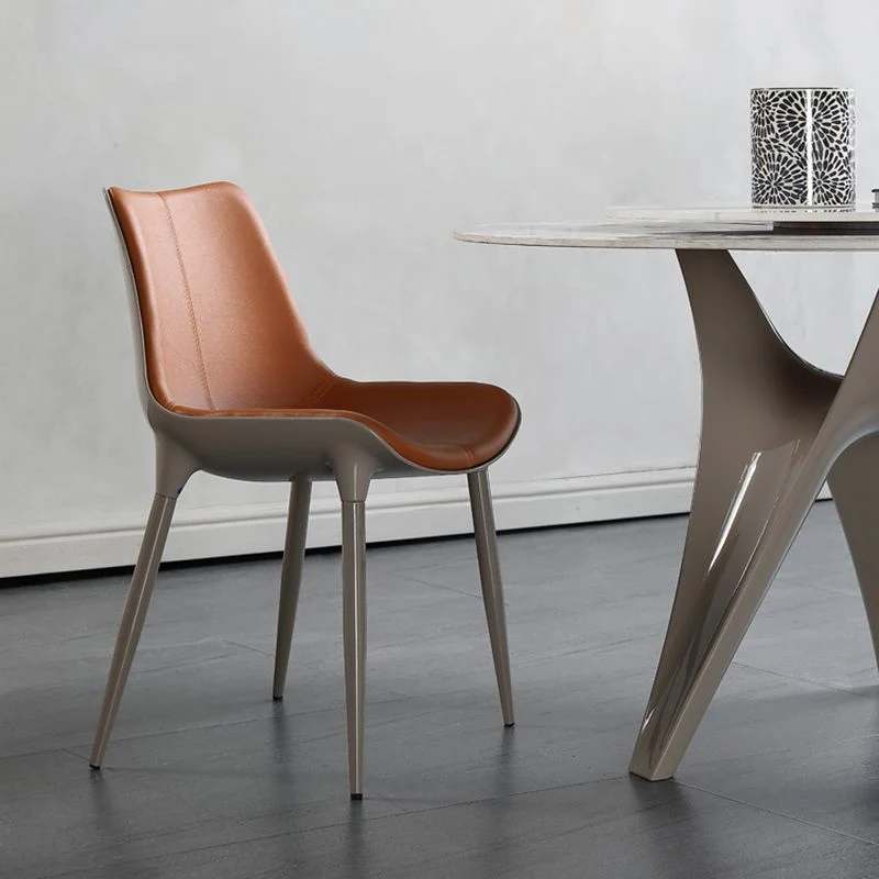 Sedia da pranzo metallo da cucina stile moderno, sedie laterali senza braccioli Clearhalo
