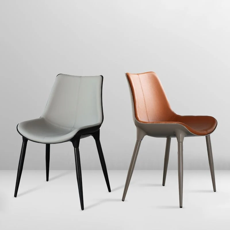 Sedia da pranzo metallo da cucina stile moderno, sedie laterali senza braccioli Clearhalo