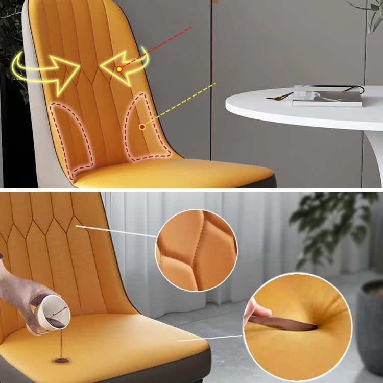 Sedia da pranzo metallo da cucina stile nordico Parsons Sedia da pranzo senza braccioli Clearhalo