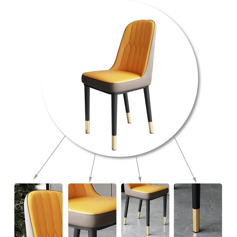 Sedia da pranzo metallo da cucina stile nordico Parsons Sedia da pranzo senza braccioli Clearhalo