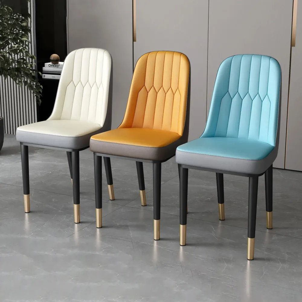 Sedia da pranzo metallo da cucina stile nordico Parsons Sedia da pranzo senza braccioli Clearhalo